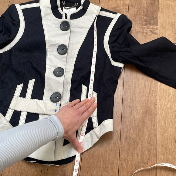 3.1 Phillip Lim Black and White Structured Blazer Jacket Size 2 buttons fitted - Picture 14 of 16